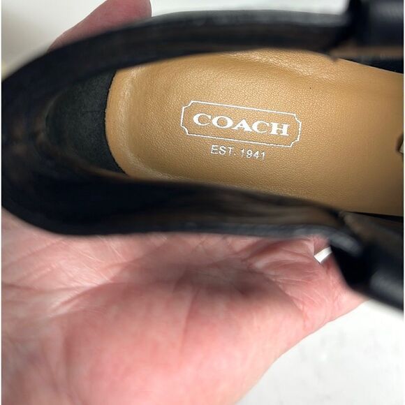 COACH Aliza Black Leather Ankle Booties High Heels size US 7 - Picture 10 of 16